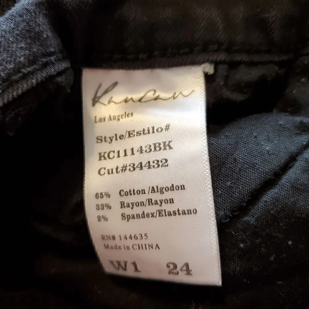 Kancan Black Ripped Distressed Jean Shorts Size 24